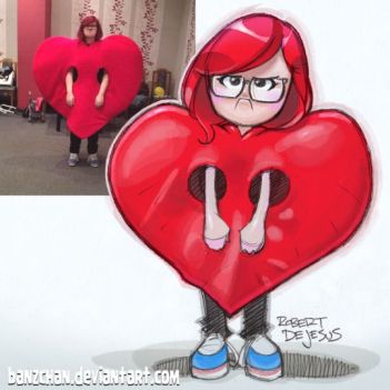 girl in heart costume