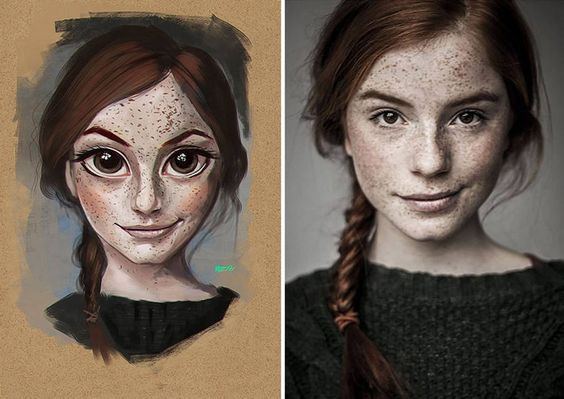 girl with braid and freckles
