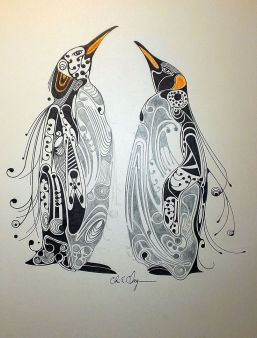 zentangle penguins